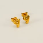 Gold color / 1 Pair Simple Series Elegant Letter Y Titanium Steel  Gold Color Women's Stud Earrings Picture25